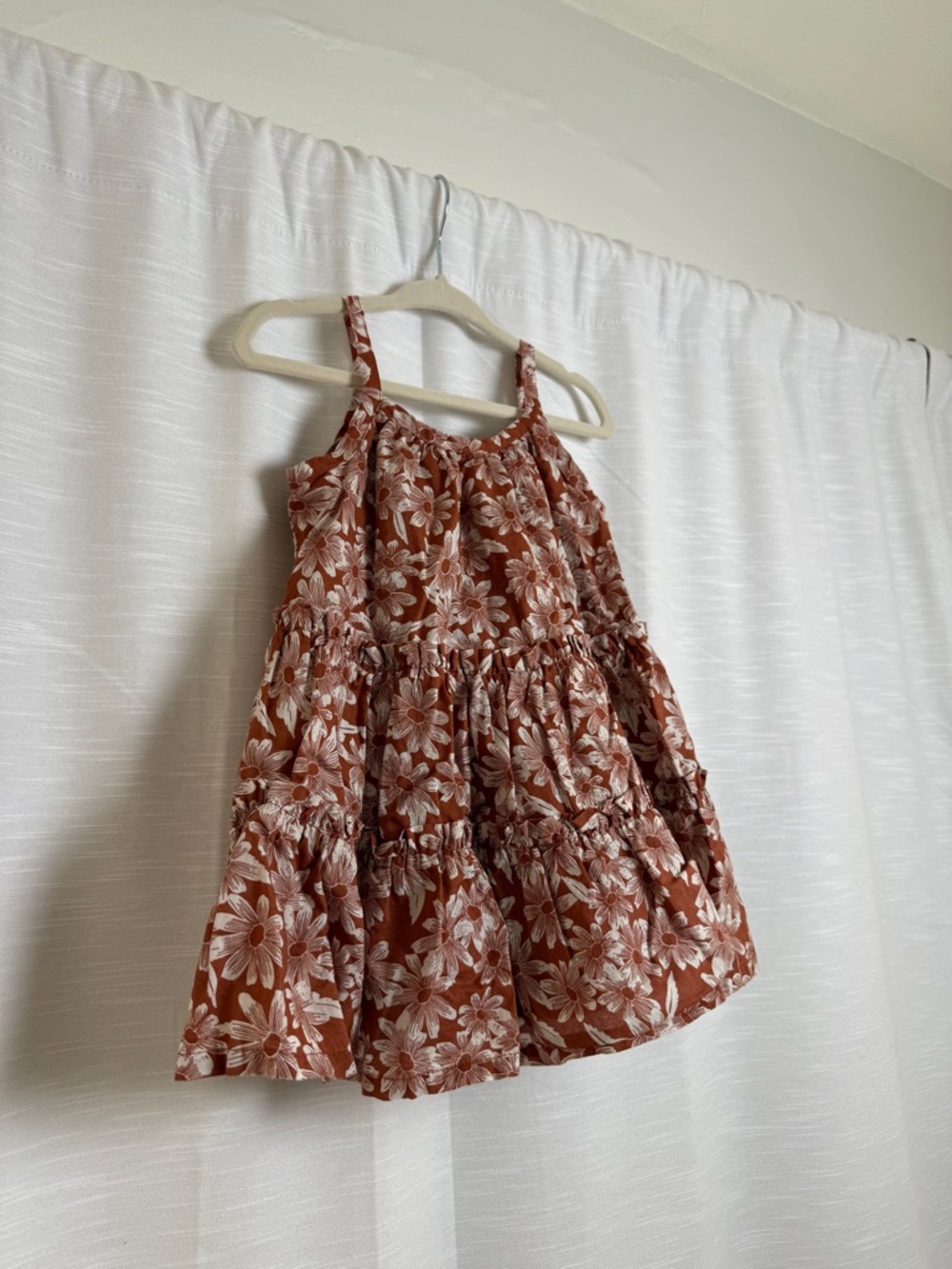 Gap Toddler Floral Boho Dress Rust Brown Daisy Print Twirl | Size 12-18M - Picture 5 of 11